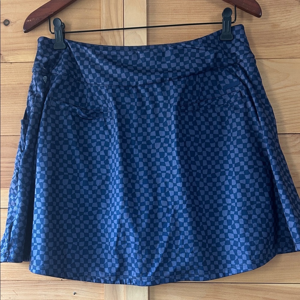 adidas Golf Blue Checkered Skort Skirt - Picture 3 of 4
